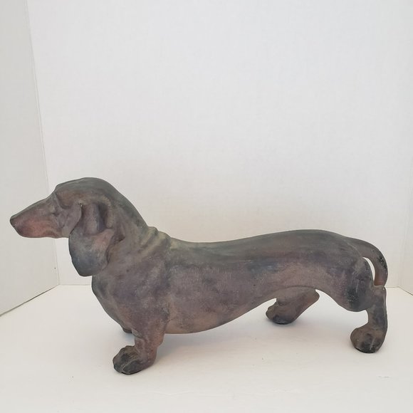 Vintage Other - 14" Long Dachshund Decor Figurine Weiner Dog Statue Doxie Brown Male